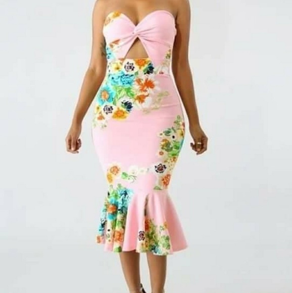 Floral Midi Tube Dress - Picture 2 of 4